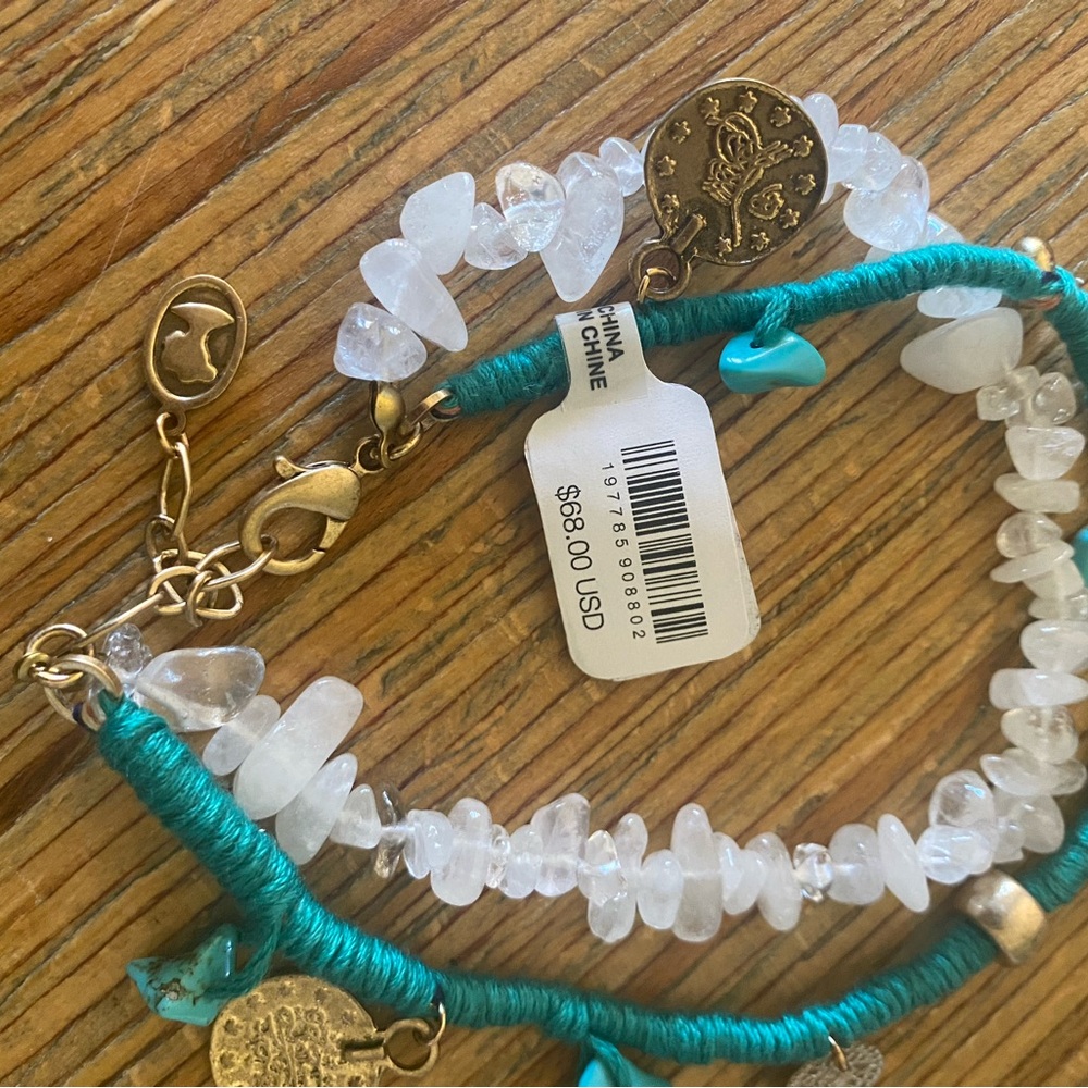 NWT Free People Ariana Ost Turquoise Anklet - Picture 9 of 12